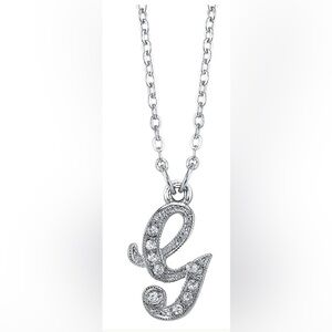 1928 Silver Script Initial Necklace